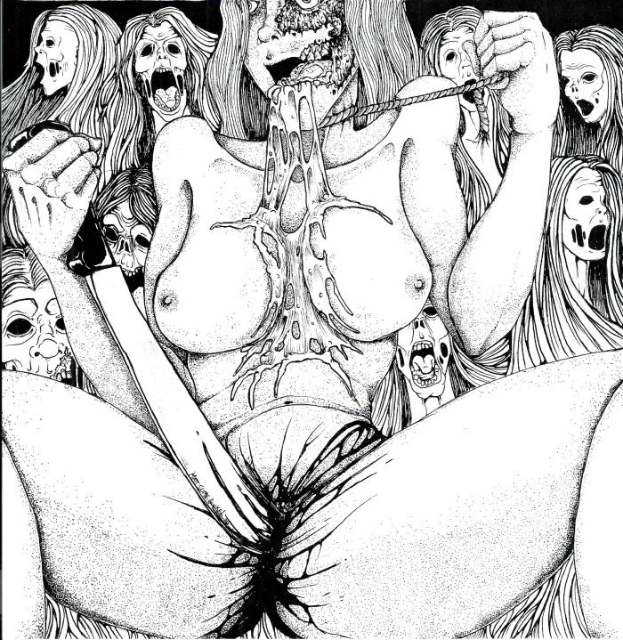 Matt Ferri - Original Design for Split LP of Giallo and Zombie Mortropolis Matt Ferri Art Split Giallo and Zombie Mortropolis