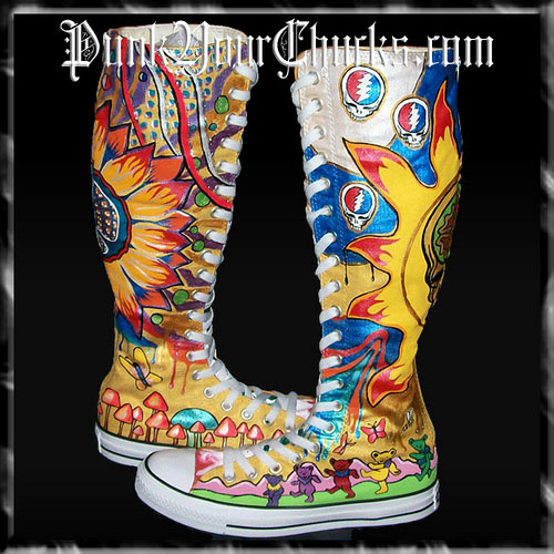 Custom Knee High Chucks by MAG at PunkYourChucks