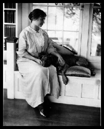Helen Keller with her beloved pet Pitbull
