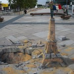 Julian Beever - Eiffel Tower Sand Sculpture Julian Beever - Eiffel Tower Sand Sculpture
