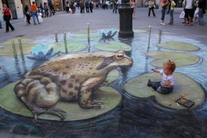 Julian Beever - Meeting Mr Frog Julian Beever - Meeting Mr Frog