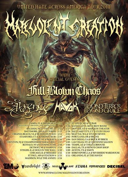 UNITED HATE ACROSS AMERICA TOUR 2011 UNITED HATE ACROSS AMERICA TOUR 2011 POSTER