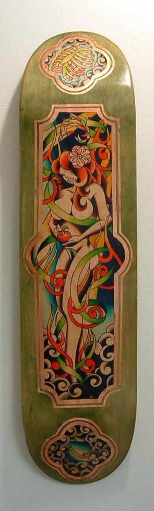 Adam Potts - Skateboard Deck Watercolor Painting