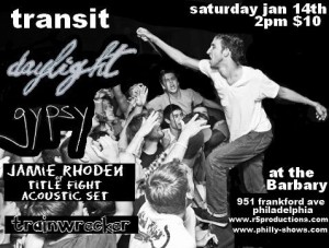 Tranist, Daylight Record Release Philadelphia, PA Jan 14, 2012