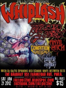 Whiplash - Jan 14, 2012 Show Poster