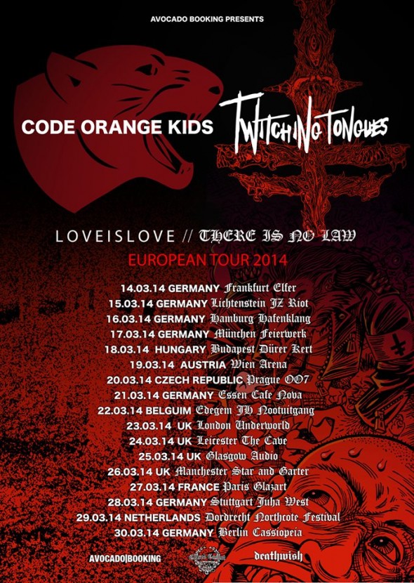 Code Orange Kids & Twitching Tongues Euro Tour 2014