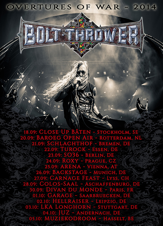 bolt thrower - tour 2014 poster