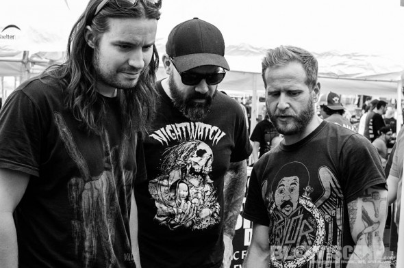 Ben Koller (Converge), Brian Izzi (Trap Them), Chris Maggio (ex-Trap Them, Sleigh Bells) scoping the Blow The Scene / Useless Rebel photo booth!