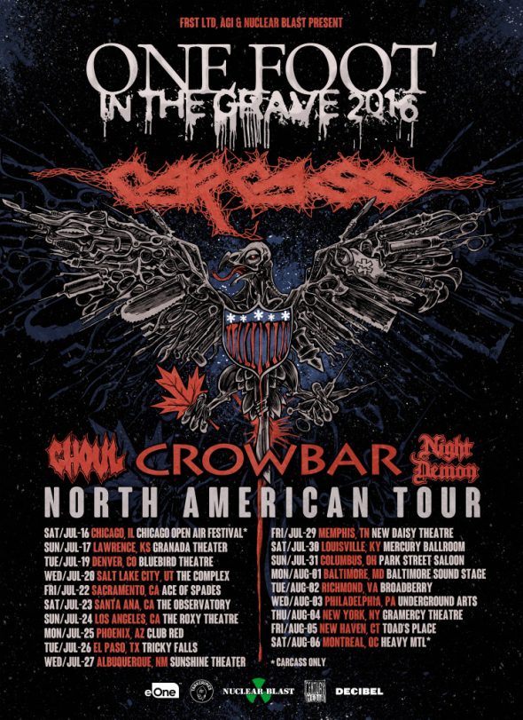 carcass usa tour 2016