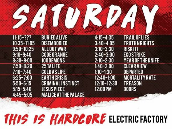 saturday sets TIH 2017