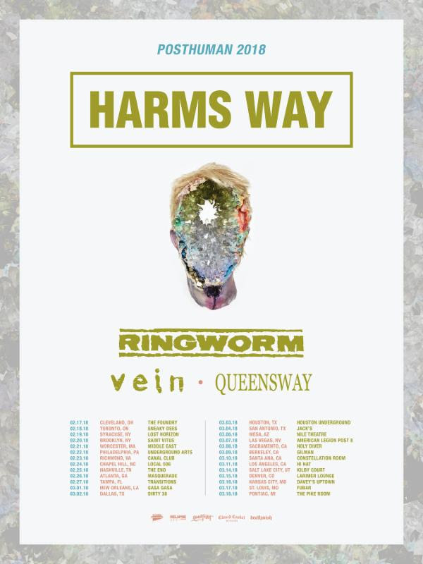 harms way, ringworm, vein tour 2018 poster